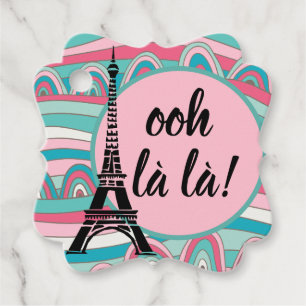 Französisch Ooh la la / Voila Eiffelturm Geschenkanhänger
