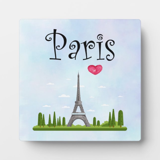 Französisch Paris mit Eiffelturm Fotoplatte (Vorderseite)