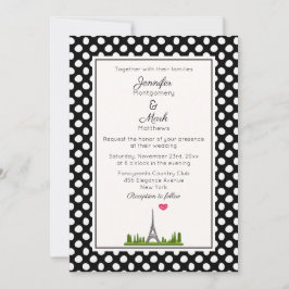 Französisch Paris mit Eiffelturm Hochzeit Einladung
