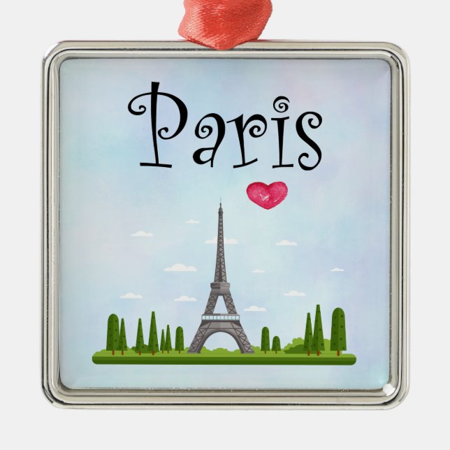 Französisch Paris mit Eiffelturm Ornament Aus Metall (Vorne)