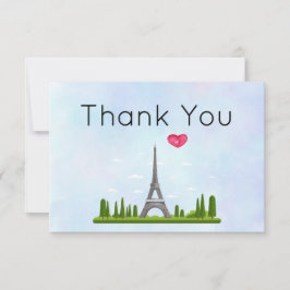 Französisch Paris mit Eiffelturm Vielen Dank Dankeskarte