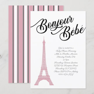 Französisch Paris Pink Baby Dusche Girl Parisienne Einladung