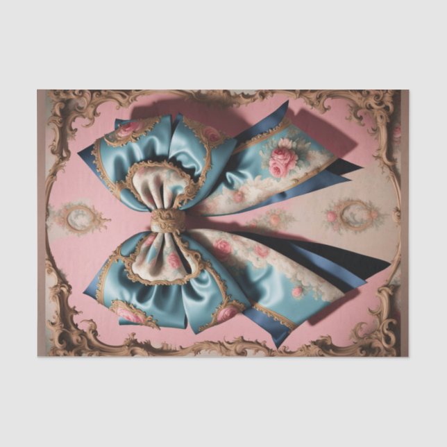 Französisch-Pariser Rokoko Bow 3 Decoupage Paper Seidenpapier (Vorderseite)