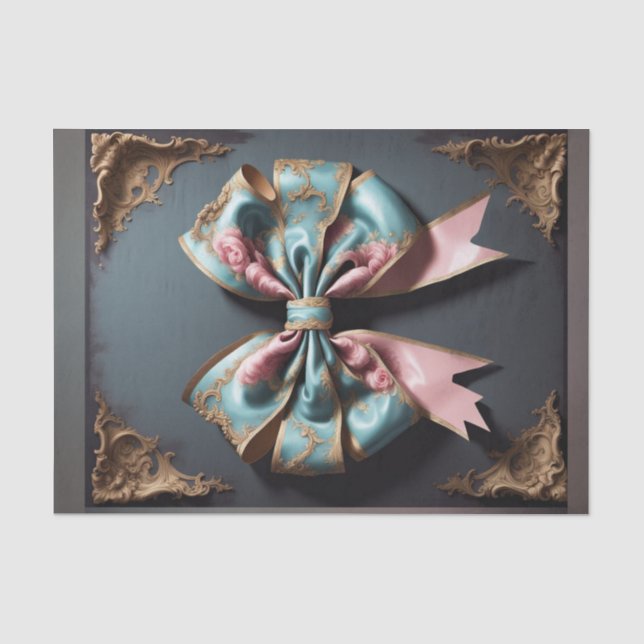 Französisch-Pariser Rokoko Bow 4 Decoupage Paper Seidenpapier (Vorderseite)