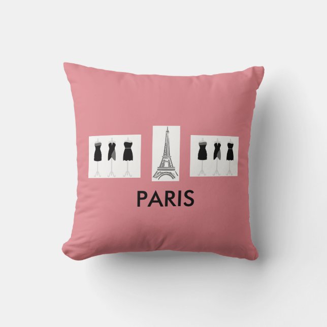 Französisch Pink Paris Themed Kissen (Vorderseite)
