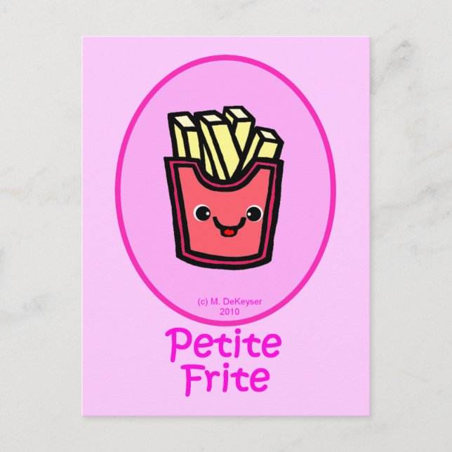 Französisch - Pink Small Fry - Französisch Fries Postkarte (Vorderseite)