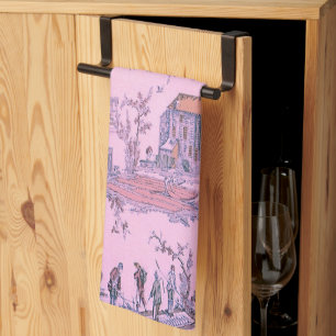 Französisch Pink Toile de Jouy Chinoiserie Stil Ru Geschirrtuch