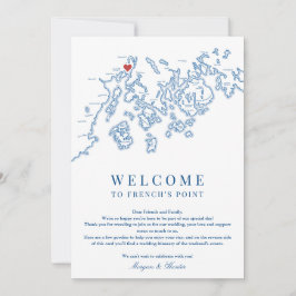 Französisch Point Maine Hochzeitstag Begrüßungsrei Dankeskarte