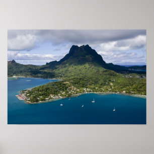 Französisch-Polynesien, Bora Bora. Luftansicht von Poster