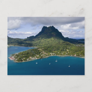 Französisch-Polynesien, Bora Bora. Luftansicht von Postkarte