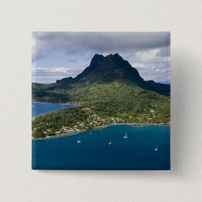 Französisch-Polynesien, Bora Bora. Luftbild Button (Vorderseite)