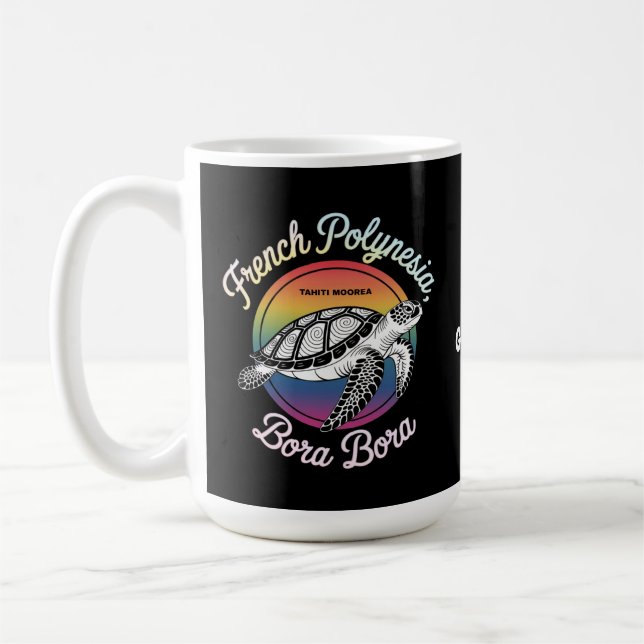 Französisch Polynesien Bora Moorea Tahiti Turtle Kaffeetasse (Links)