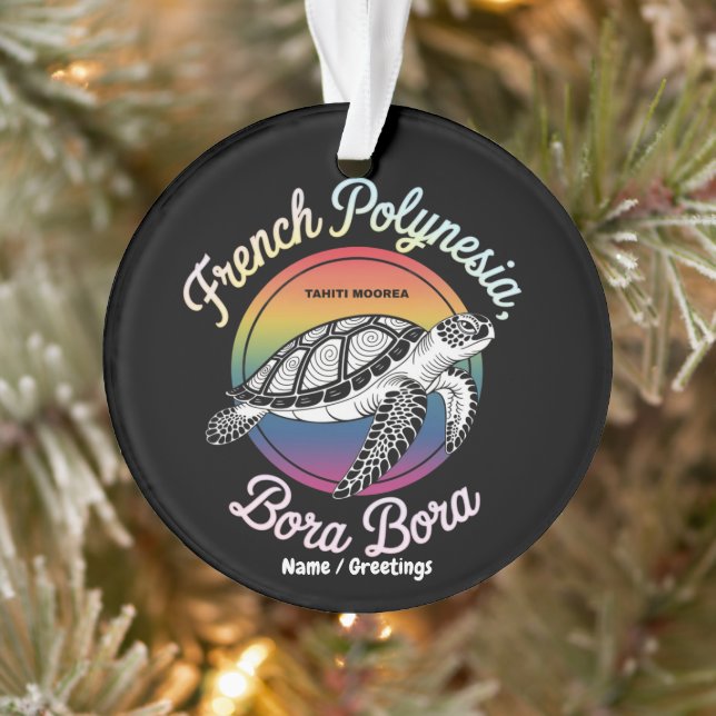 Französisch Polynesien Bora Moorea Tahiti Turtle Ornament (Baum)