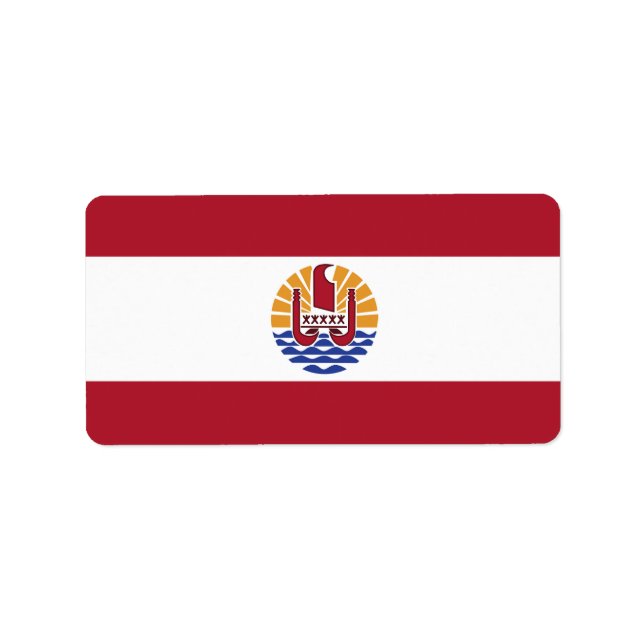 Französisch-Polynesien-Flagge Adressaufkleber (Vorne)