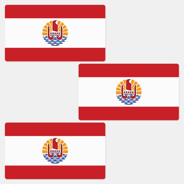 Französisch-Polynesien-Flagge Etiketten (Gruppe)