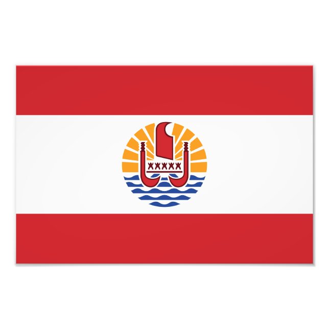 Französisch-Polynesien-Flagge Fotodruck (Vorne)
