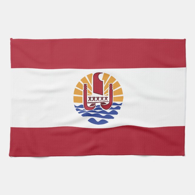 Französisch-Polynesien-Flagge Geschirrtuch (Horizontal)