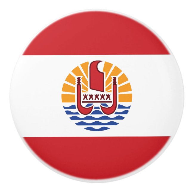 Französisch-Polynesien-Flagge Keramikknauf (Vorderseite)