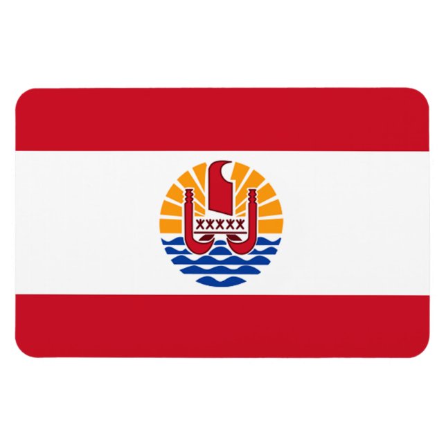 Französisch-Polynesien-Flagge Magnet (Horizontal)