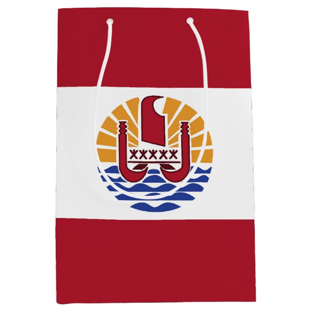 Französisch-Polynesien-Flagge Mittlere Geschenktüte (Vorderseite)
