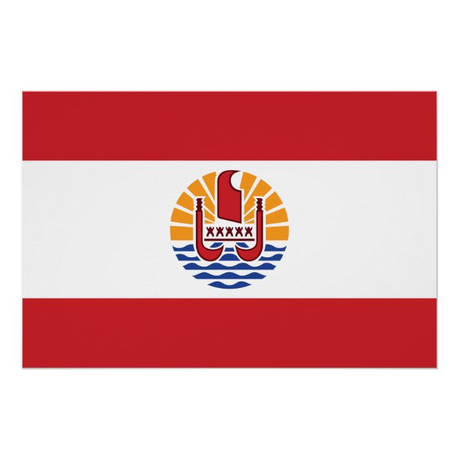 Französisch-Polynesien-Flagge Poster (Vorderseite)