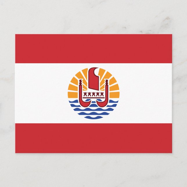 Französisch-Polynesien-Flagge Postkarte (Vorderseite)