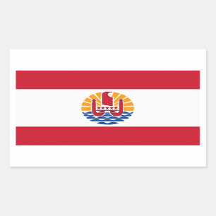 Französisch-Polynesien-Flagge Rechteckiger Aufkleber