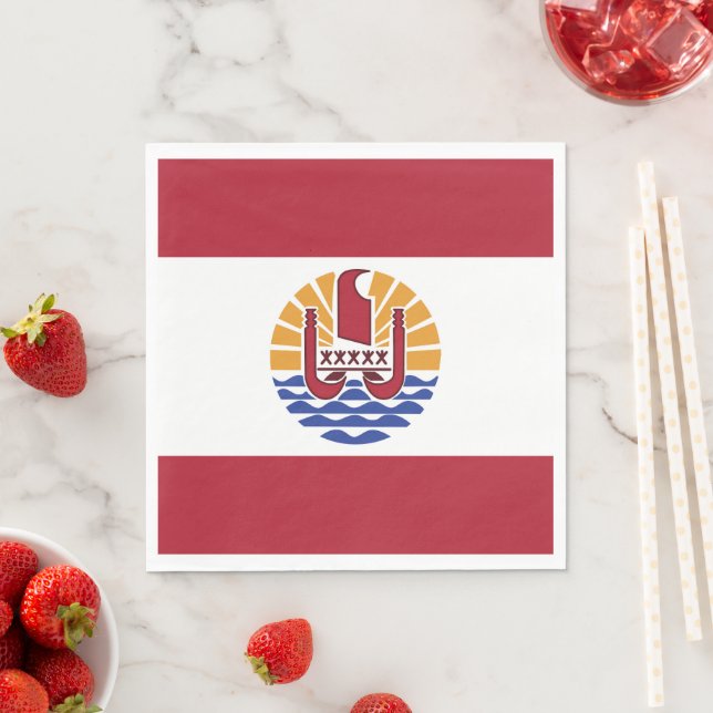 Französisch-Polynesien-Flagge Serviette (Beispiel)