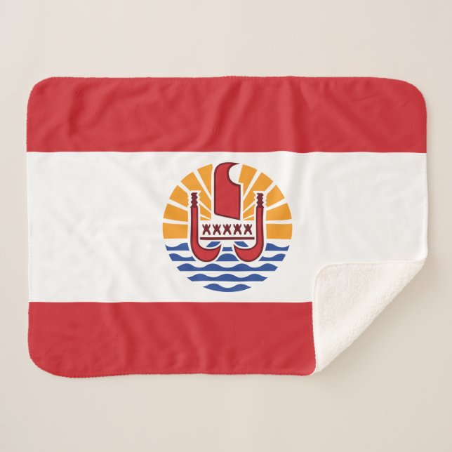 Französisch-Polynesien-Flagge Sherpadecke (Vorderseite (Horizontal))
