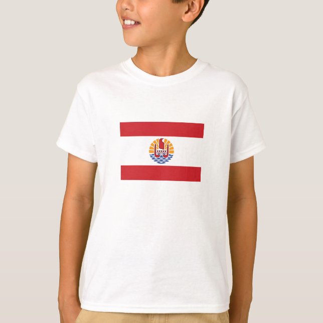 Französisch-Polynesien-Flagge T-Shirt (Vorderseite)