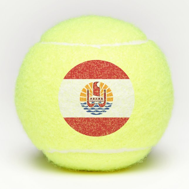 Französisch-Polynesien-Flagge Tennisbälle (Vorderseite)
