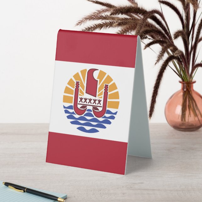 Französisch-Polynesien-Flagge Tischaufsteller (In Situ (Tisch))