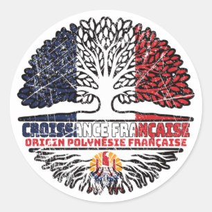 Französisch-Polynesien Französisch-Polynesien Fran Runder Aufkleber