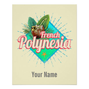 Französisch-Polynesien-Insel Pazifischer Vintager  Poster