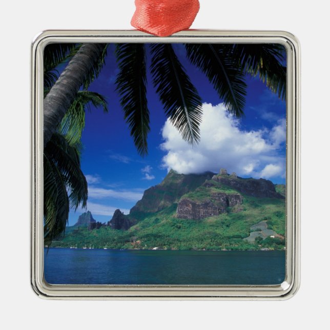 Französisch-Polynesien, Moorea. Cooks Bay.Grün Silbernes Ornament (Vorne)