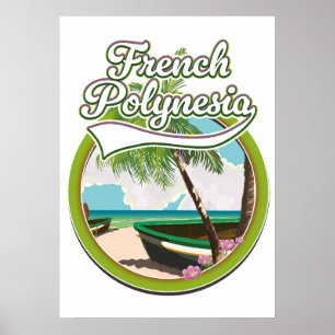 Französisch-Polynesien Reise Logo. Poster