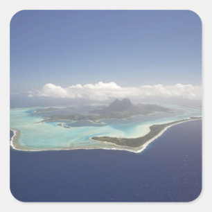 Französisch-Polynesien, Tahiti, Bora Bora. Die Quadratischer Aufkleber
