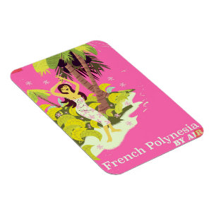 Französisch-Polynesien-Vintage-Poster Magnet