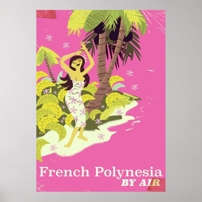 Französisch-Polynesien-Vintage-Poster Poster (Vorne)