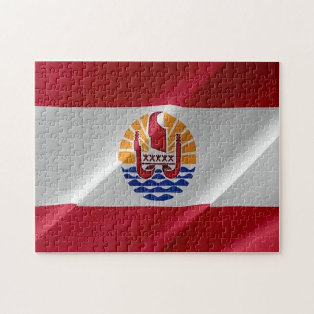 Französisch-Polynesien - Waving Flag - (Horizontal)