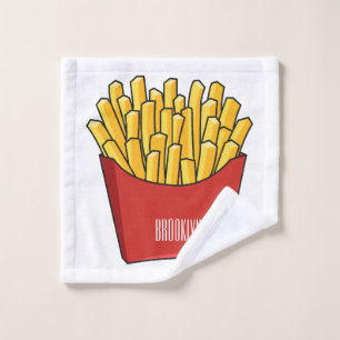Französisch Pommes Cartoon Abbildung Badhandtuch Set