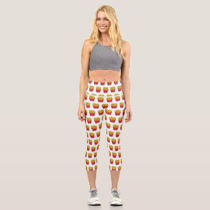 Französisch Pommes Cartoon Abbildung Capri Leggings