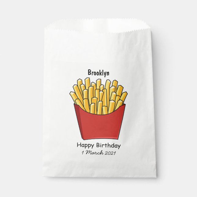 Französisch Pommes Cartoon Abbildung Geschenktütchen (Vorderseite)
