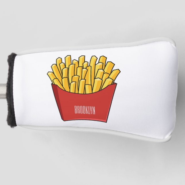 Französisch Pommes Cartoon Abbildung Golf Headcover (Vorderseite)