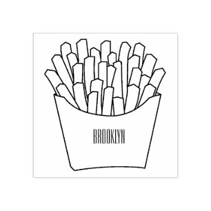 Französisch Pommes Cartoon Abbildung Gummistempel