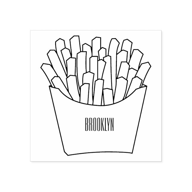 Französisch Pommes Cartoon Abbildung Gummistempel (Prägung)