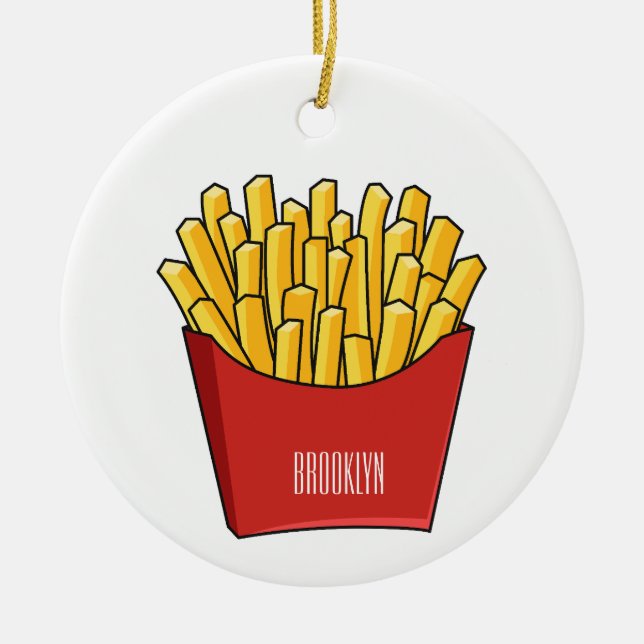 Französisch Pommes Cartoon Abbildung Keramik Ornament (Vorne)