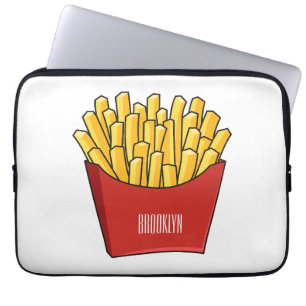 Französisch Pommes Cartoon Abbildung Laptopschutzhülle