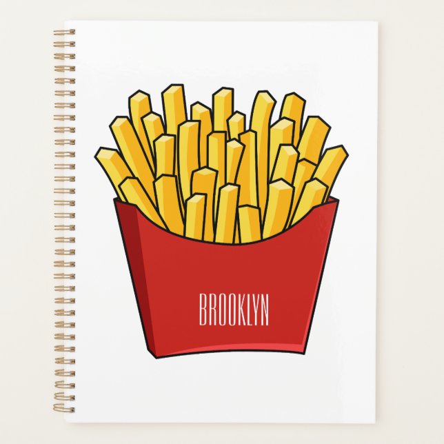 Französisch Pommes Cartoon Abbildung Planer (Vorderseite)