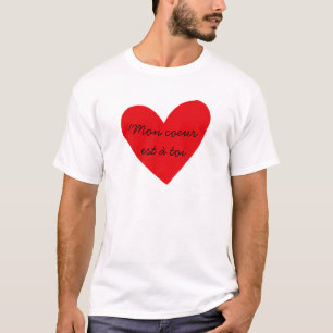 Französisch Quates Herzchen Valentinstag T-Shirt